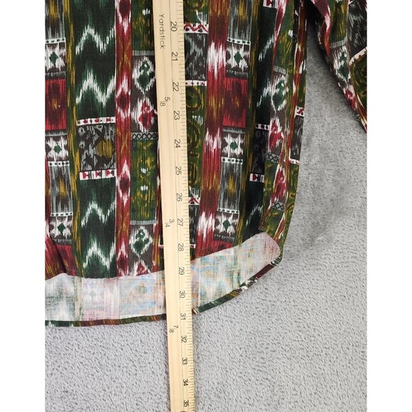 Trader Bay Shirt Mens Medium Southwestern Button Up Long Sleeve 90s Vintage - Picture 5 of 10